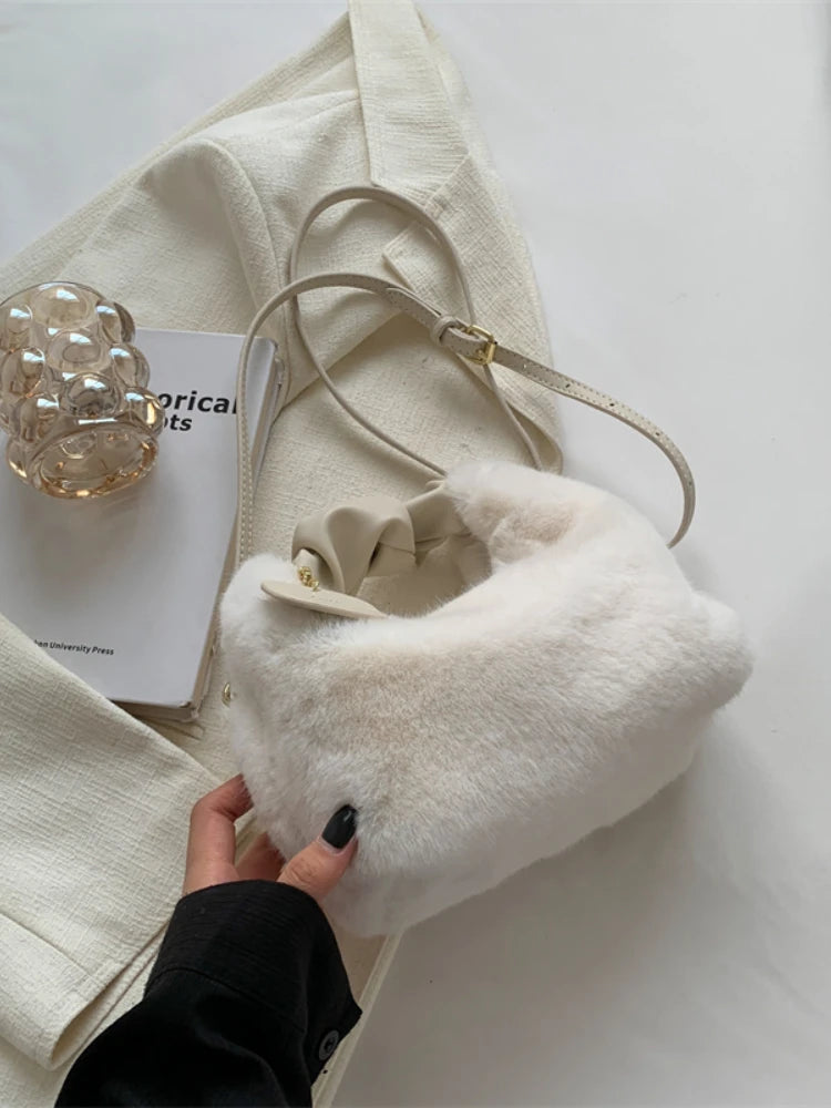 Foufurieux Winter Plush Tote Bag Shoulder Bag Wallets