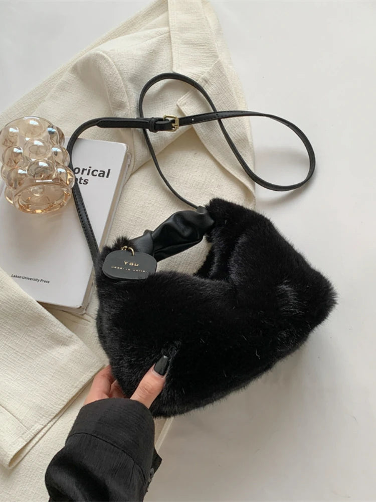 Foufurieux Winter Plush Tote Bag Shoulder Bag Wallets
