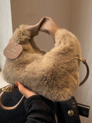 Foufurieux Winter Plush Tote Bag Shoulder Bag Wallets