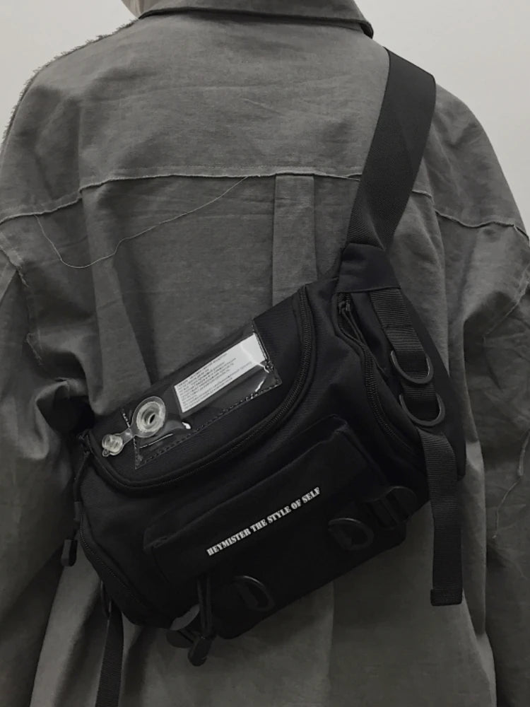 Foufurieux Harajuku Canvas Sling Bag Gothic Crossbody Bag