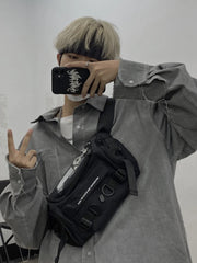 Foufurieux Harajuku Canvas Sling Bag Gothic Crossbody Bag