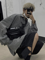 Foufurieux Harajuku Canvas Sling Bag Gothic Crossbody Bag