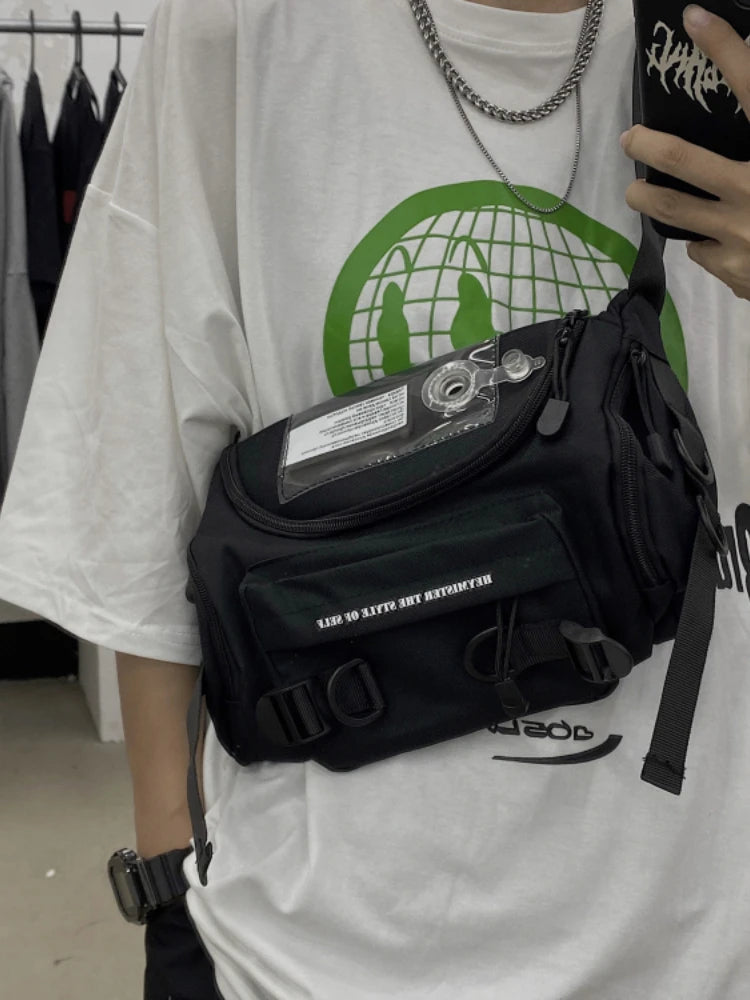 Foufurieux Harajuku Canvas Sling Bag Gothic Crossbody Bag