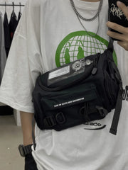 Foufurieux Harajuku Canvas Sling Bag Gothic Crossbody Bag