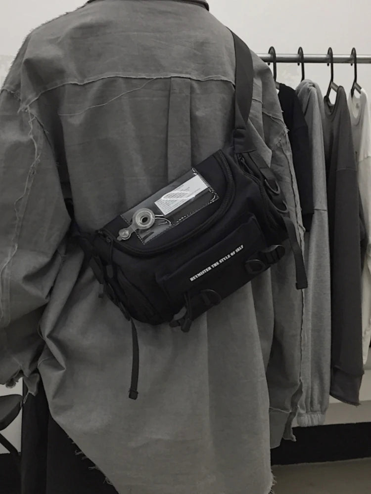 Foufurieux Harajuku Canvas Sling Bag Gothic Crossbody Bag