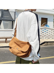 Foufurieux Japanese Casual Canvas Bag Messenger Bag Men Women Retro Shoulder Bag