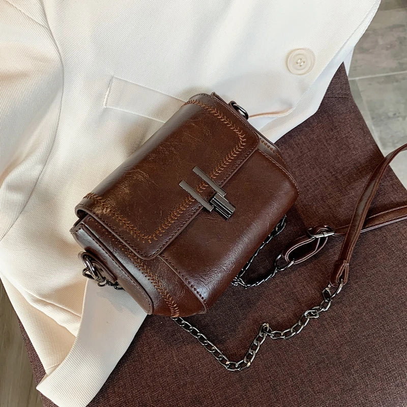 Retro Small Bag Women Shoulder Square Chain Crossbody Pack