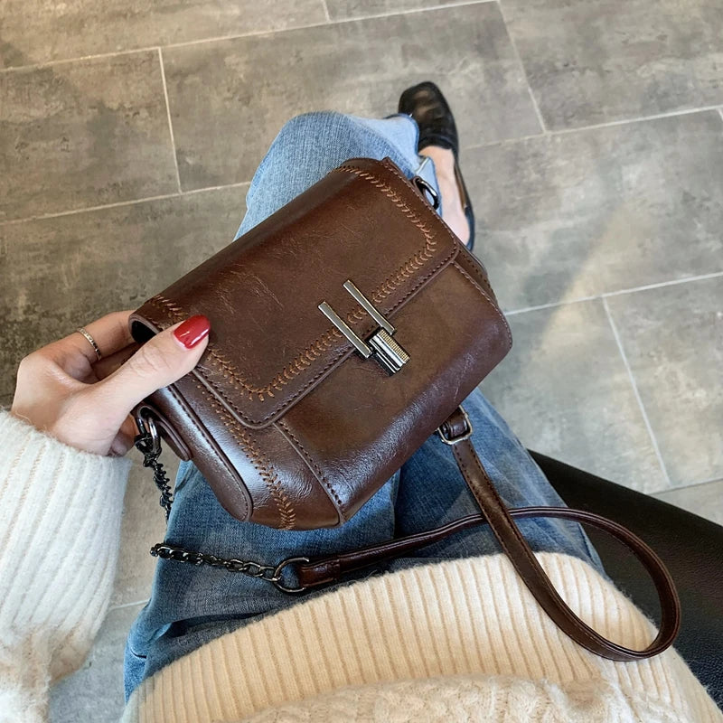 Retro Small Bag Women Shoulder Square Chain Crossbody Pack