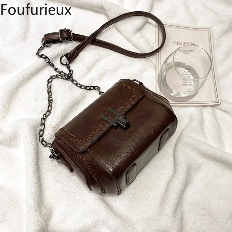 Retro Small Bag Women Shoulder Square Chain Crossbody Pack