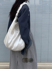 Canvas Schoolbag Texture Pleats Waist Pack