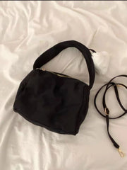 Foufurieux Women Bag Nylon Bucket Sweet Solid Zipper Shoulder Bag Handbag Purse