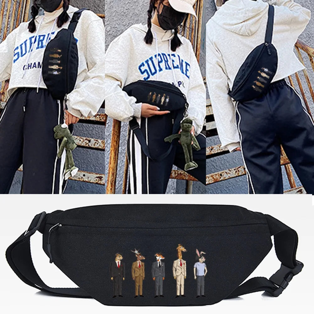Four Rabbits Printing Waist Bags Chest Pack Sports Running Cycling Pack