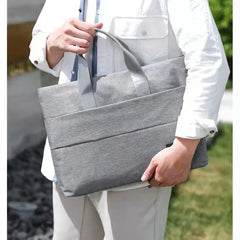 Four Seasons Unisex Solid Briefcase, Zipper Multifunctional Handbag