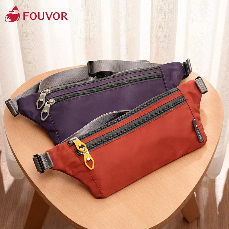 Women Pockets Sports Waist Pack Travel Nylon Waterproof Chest Bag