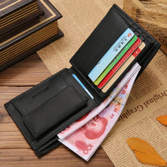Premium Real Cowhide Men Wallet Short Wallet Portefeuille Homme