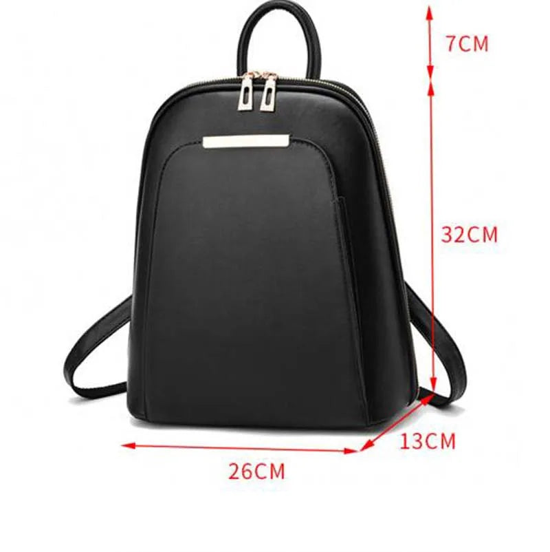 Women's Leather Backpack Large Capacity School Bag