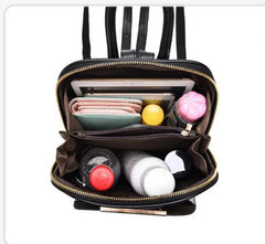 Women's Leather Backpack Large Capacity School Bag