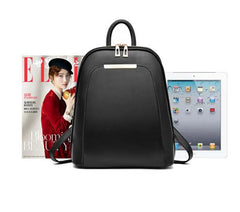 Women's Leather Backpack Large Capacity School Bag