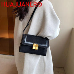 French Women Shoulder Handbag - Nubuck Leather Messenger