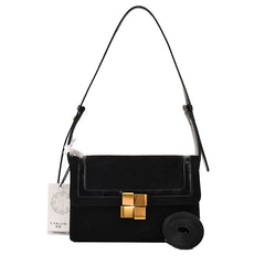 French Women Shoulder Handbag - Nubuck Leather Messenger