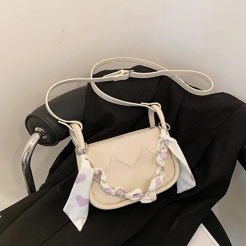 French Niche Small Bag Silk Scarf Chain Shoulder Messenger Bags