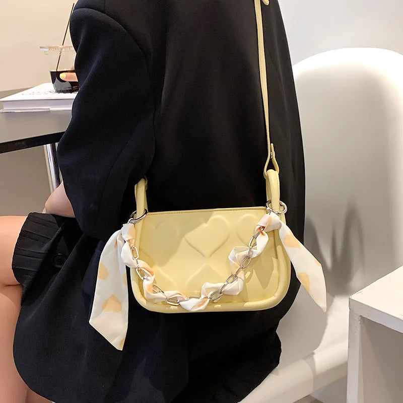 French Niche Small Bag Silk Scarf Chain Shoulder Messenger Bags