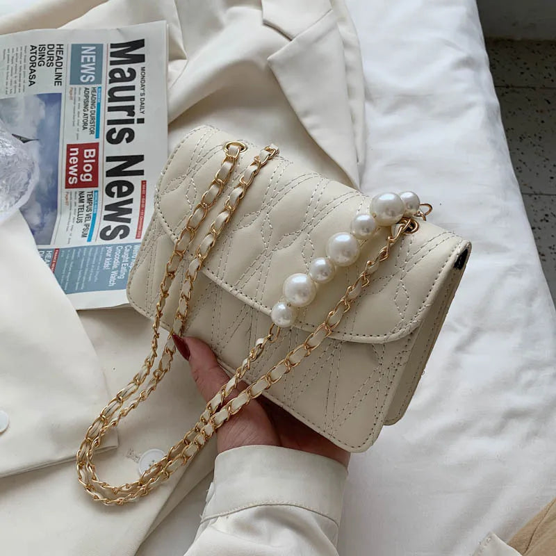 French Niche Texture Bag Small Fragrance Diamond Chain Messenger Bag Women