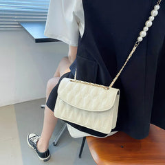 French Niche Texture Bag Small Fragrance Diamond Chain Messenger Bag Women