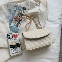 French Niche Texture Bag Small Fragrance Diamond Chain Messenger Bag Women