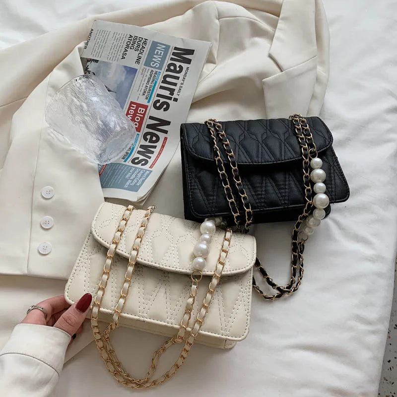 French Niche Texture Bag Small Fragrance Diamond Chain Messenger Bag Women