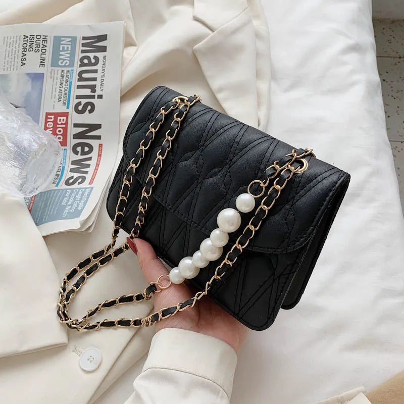 French Niche Texture Bag Small Fragrance Diamond Chain Messenger Bag Women