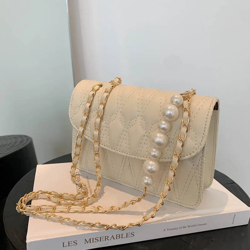 French Niche Texture Bag Small Fragrance Diamond Chain Messenger Bag Women