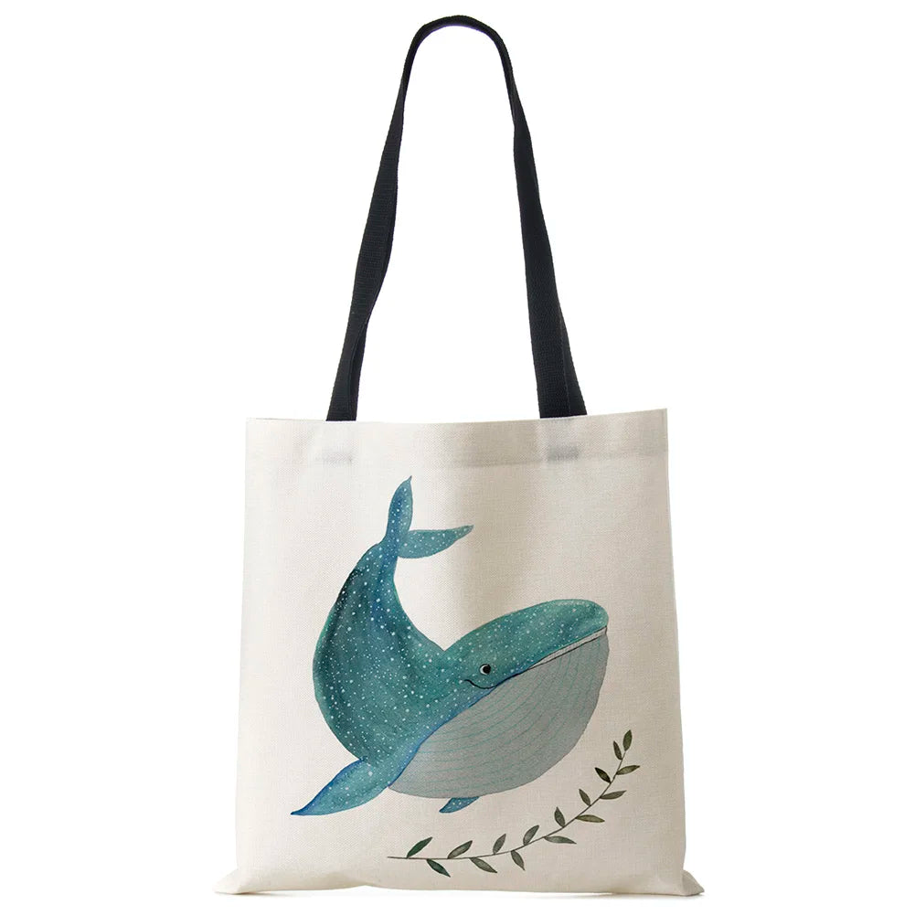 Whale Sea Series Shoulder Bag Women Handbags Large Capacity Totes