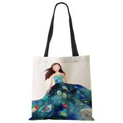 Whale Sea Series Shoulder Bag Women Handbags Large Capacity Totes