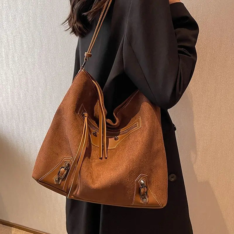 Frosted PU Leather Women's Handbags Purses Zipper Bags Vintage Bag