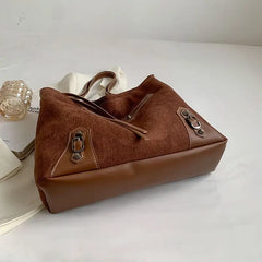 Frosted PU Leather Women's Handbags Purses Zipper Bags Vintage Bag