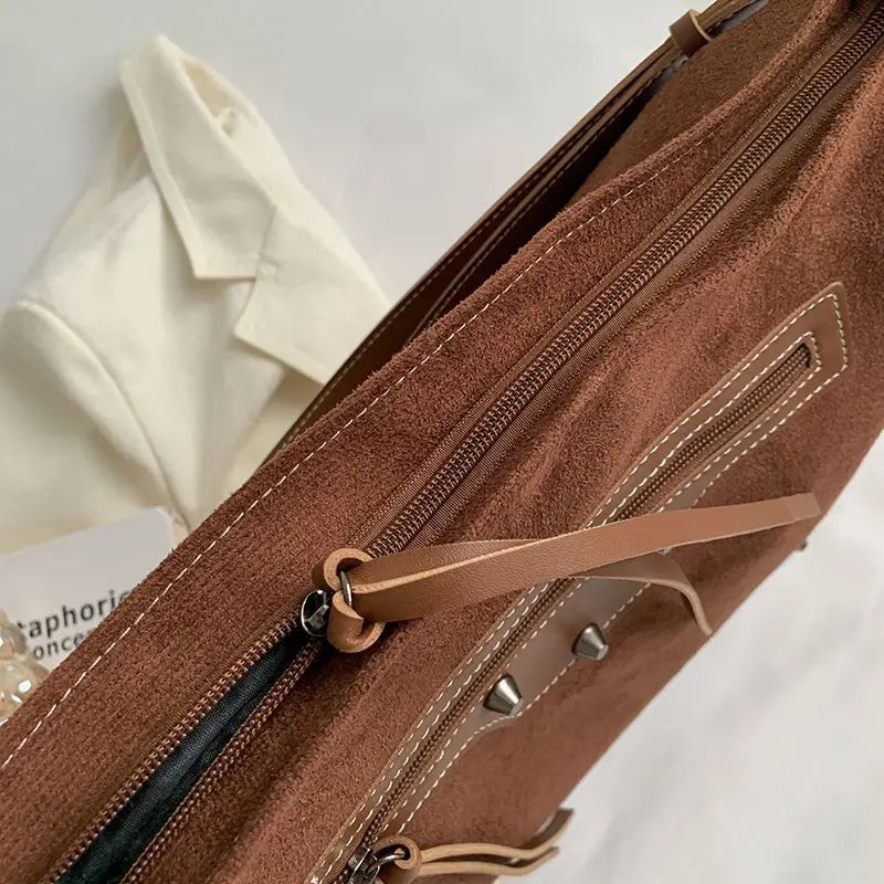 Frosted PU Leather Women's Handbags Purses Zipper Bags Vintage Bag