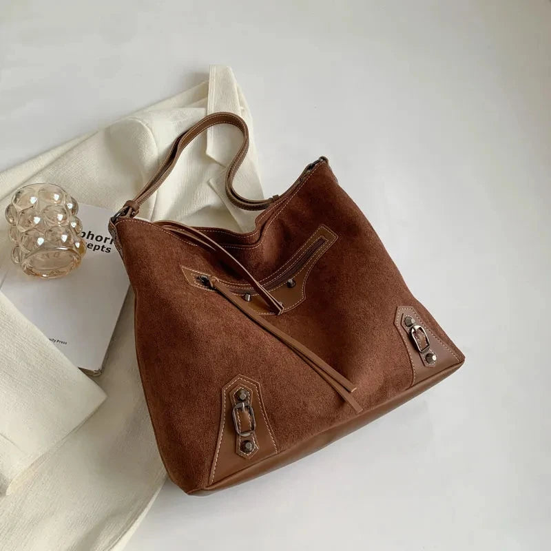 Frosted PU Leather Women's Handbags Purses Zipper Bags Vintage Bag