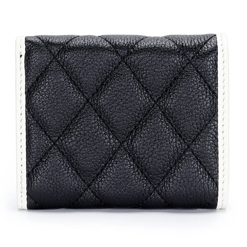 Short Cow Leather Wallet Women's Lingge Style