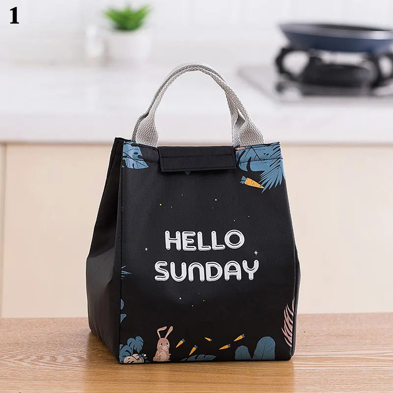 Insulated Canvas Lunch Bag Portable Cooler Lunch Box