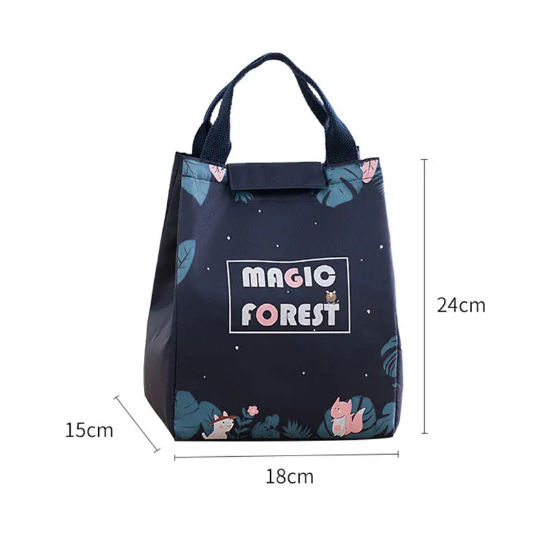 Insulated Canvas Lunch Bag Portable Cooler Lunch Box