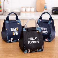 Insulated Canvas Lunch Bag Portable Cooler Lunch Box