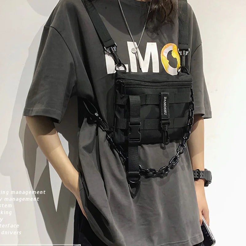 Tactical Chest Bag Unisex Streetwear Hip Hop Vest Waist Pack Nylon Purse