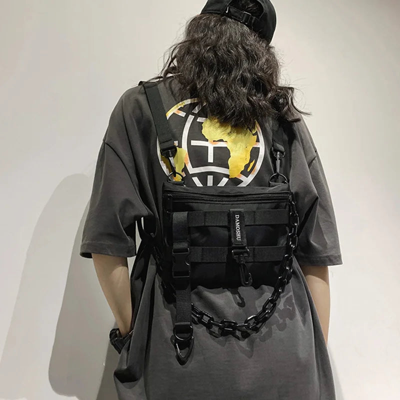 Tactical Chest Bag Unisex Streetwear Hip Hop Vest Waist Pack Nylon Purse