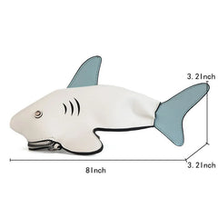 Cartoon Shark Shape Women Shoulder Bag PU Leather Phone Crossbody Bag
