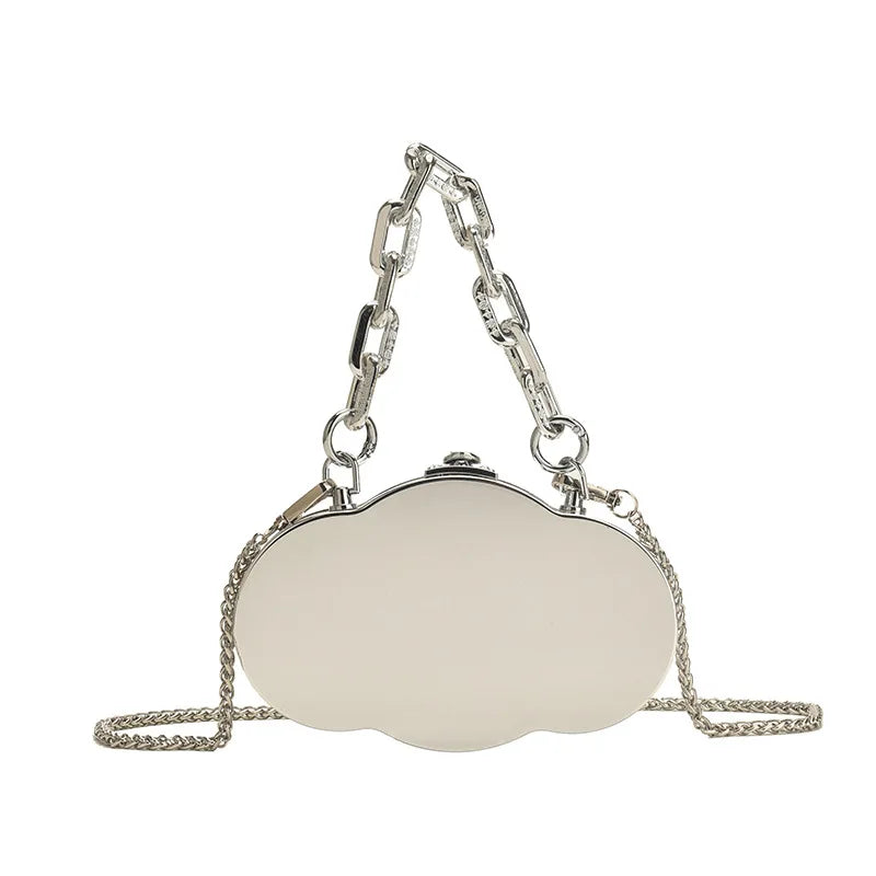 Funny Cloud Crossbody Bag Silver Handbag Purse Clutch Bag
