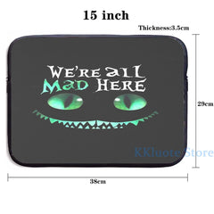 Cheshire Alice Cat Mad Here USB Charge Backpack School Travel bag