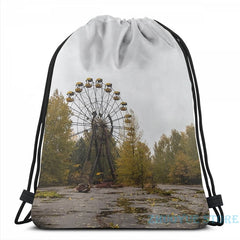 Funny Graphic Print Pripyat Chernobyl Ferris Wheel USB Charge Backpack