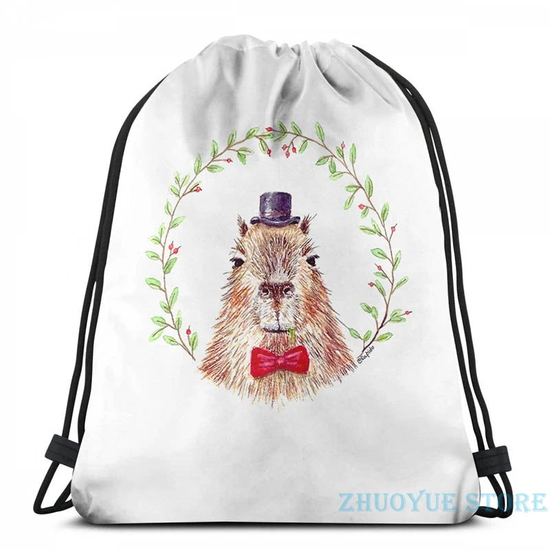 Funny Capybara USB Charge Backpack School Travel Laptop Bag