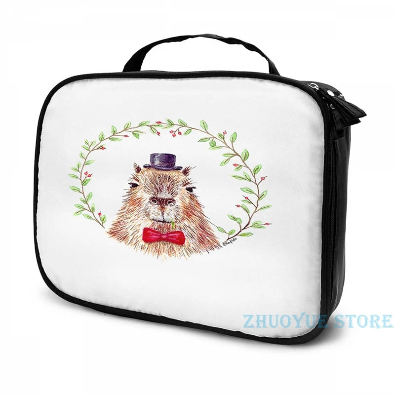 Funny Capybara USB Charge Backpack School Travel Laptop Bag